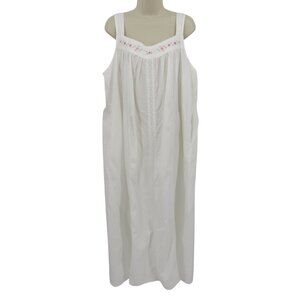 The 1 For U Women XXXL 3XL White Pink Embroidered Flowers Eyelet Nightgown Gma